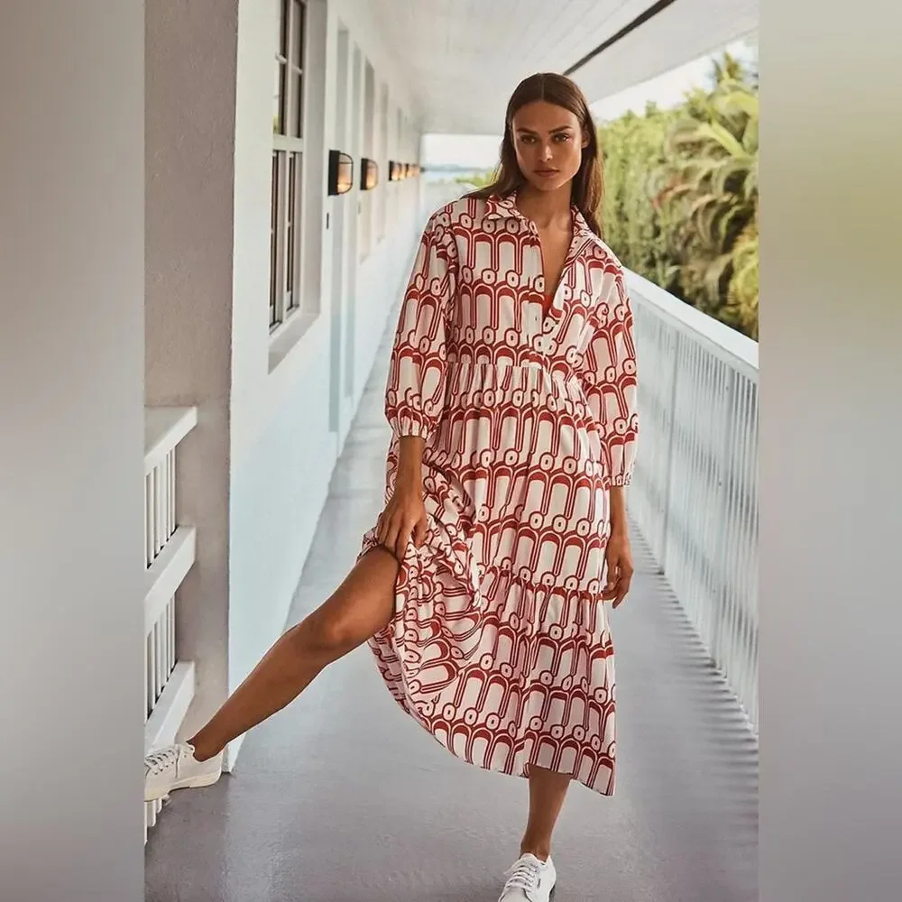 maeve bettina shirt dress Maeve Bettina Cotton Midi Shirtdress